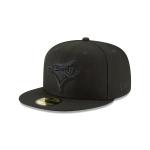 GORRA NEW ERA CAP TORONTO BLUE JAYS BLACK ON BLACK 59FIFTY CERRADA en STOCK