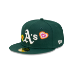 GORRA NEW ERA CAP OAKLAND ATHLETICS MLB CHAIN STITCH HEART 59FIFTY CERRADA en STOCK