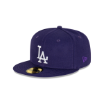 GORRA NEW ERA CAP LOS ANGELES DODGERS MLB ROYAL PURPLE 59FIFTY CERRADA en STOCK
