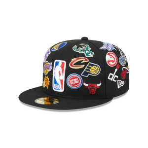 GORRA NEW ERA CAP NBA ALL OVER LOGO 59FIFTY CERRADA en STOCK
