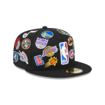 GORRA NEW ERA CAP NBA ALL OVER LOGO 59FIFTY CERRADA en STOCK
