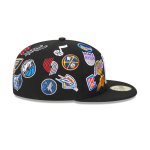 GORRA NEW ERA CAP NBA ALL OVER LOGO 59FIFTY CERRADA en STOCK