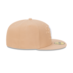 GORRA NEW ERA CAP LOS ANGELES DODGERS MLB TONAL SCRIPT 59FIFTY CERRADA BEIGE en STOCK