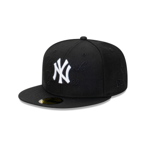 GORRA NEW ERA CAP NEW YORK YANKEES MLB TONAL SCRIPT 59FIFTY CERRADA NEGRA en STOCK