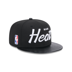 GORRA NEW ERA CAP MIAMI HEAT NBA FAUX LEATHER 9FIFTY SNAPBACK en STOCK