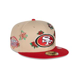 GORRA NEW ERA CAP SAN FRANCISCO 49ERS NFL POINSETTIA 59FIFTY CERRADA en STOCK