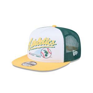 GORRA NEW ERA CAP OAKLAND ATHLETICS MLB RETRO SCRIPT 9FIFTY AF TRUCKER SNAPBACK en STOCK