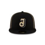 GORRA NEW ERA CAP CHARROS DE JALISCO ALTERNATIVO LMB GAME CAP 100 ANIVERSARIO 59FIFTY CERRADA NEGRA en STOCK