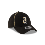 GORRA NEW ERA CAP CHARROS DE JALISCO ALTERNATIVO LMB GAME CAP 100 ANIVERSARIO 39THIRTY ELáSTICA NEGRA en STOCK