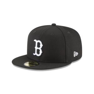 GORRA NEW ERA CAP BOSTON RED SOX BLACK & WHITE 59FIFTY CERRADA en STOCK