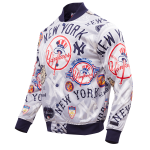 CHAMARRA YORK YANKEES AOP SATIN JACKET MIDNIGHT NAVY en STOCK