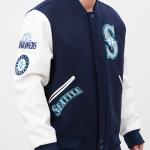 CHAMARRA TLE MARINERS CLASSIC WOOL VARSITY JACKET MIDNIGHT NAVY WHITE en STOCK
