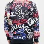 CHAMARRA AGO WHITE SOX AOP SATIN JACKET BLACK en STOCK