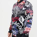CHAMARRA AGO WHITE SOX AOP SATIN JACKET BLACK en STOCK