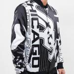 CHAMARRA AGO WHITE SOX MASH UP SATIN JACKET BLACK en STOCK