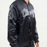 CHAMARRA AGO WHITE SOX WORDMARK SATIN JACKET BLACK en STOCK
