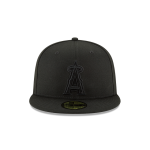 GORRA NEW ERA CAP LOS ANGELES ANGELS BLACK ON BLACK 59FIFTY CERRADA en STOCK