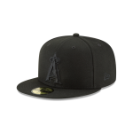 GORRA NEW ERA CAP LOS ANGELES ANGELS BLACK ON BLACK 59FIFTY CERRADA en STOCK