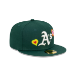 GORRA NEW ERA CAP OAKLAND ATHLETICS MLB CHAIN STITCH HEART 59FIFTY CERRADA en STOCK