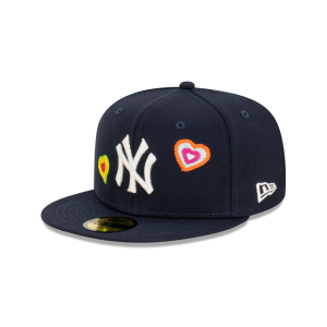 GORRA NEW ERA CAP NEW YORK YANKEES MLB CHAIN STITCH HEART 59FIFTY CERRADA en STOCK