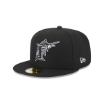 GORRA NEW ERA CAP MIAMI MARLINS MLB SIDEPATCH 59FIFTY CERRADA NEGRA en STOCK