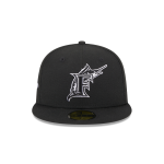GORRA NEW ERA CAP MIAMI MARLINS MLB SIDEPATCH 59FIFTY CERRADA NEGRA en STOCK