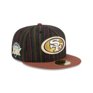 GORRA NEW ERA CAP SAN FRANCISCO 49ERS NFL VINTAGE HERRINGBONE 59FIFTY CERRADA en STOCK