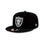 GORRA NEW ERA CAP LAS VEGAS RAIDERS NFL JUST CAPS VELVET 59FIFTY CERRADA en STOCK