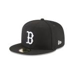GORRA NEW ERA CAP BOSTON RED SOX BLACK & WHITE 59FIFTY CERRADA en STOCK