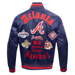 CHAMARRA ANTA BRAVES OLD ENGLISH RIB SATIN JACKET MIDNIGHT NAVY RED MIDNIGHT NAVY en STOCK