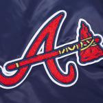 CHAMARRA ANTA BRAVES OLD ENGLISH RIB SATIN JACKET MIDNIGHT NAVY RED MIDNIGHT NAVY en STOCK