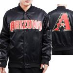 CHAMARRA ONA DIAMONDBACKS TEAM BIG LOGO SATIN JACKET BLACK en STOCK