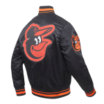 CHAMARRA BALTIMORE ORIOLES SCRIPT TAIL MENS SATIN JACKET BLACK ORANGE en STOCK