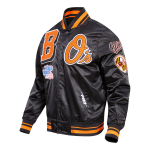 CHAMARRA IMORE ORIOLES MASH UP RIB SATIN JACKET BLACK ORANGE en STOCK