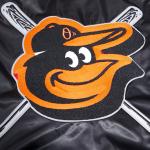 CHAMARRA IMORE ORIOLES MASH UP RIB SATIN JACKET BLACK ORANGE en STOCK
