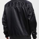 CHAMARRA ON RED SOX TRIPLE BLACK SATIN JACKET TRIPLE BLACK en STOCK