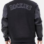 CHAMARRA RADO ROCKIES TRIPLE BLACK WOOL VARSITY JACKET TRIPLE BLACK en STOCK