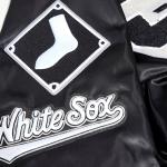 CHAMARRA AGO WHITE SOX MASH UP RIB SATIN JACKET BLACK GRAY en STOCK