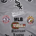 CHAMARRA AGO WHITE SOX OLD ENGLISH RIB SATIN JACKET GRAY en STOCK