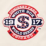 CHAMARRA AGO WHITE SOX RETRO CLASSIC RIB SATIN JACKET EGGSHELL BLACK en STOCK