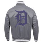 CHAMARRA DETROIT TIGERS SCRIPT TAIL MENS SATIN JACKET GRAY en STOCK