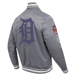 CHAMARRA DETROIT TIGERS SCRIPT TAIL MENS SATIN JACKET GRAY en STOCK