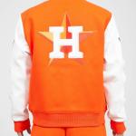 CHAMARRA TON ASTROS RETRO HOME TOWN WOOL VARSITY JACKET ORANGE WHITE en STOCK