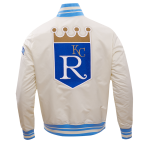 CHAMARRA AS CITY ROYALS RETRO CLASSIC RIB SATIN JACKET EGGSHELL UNIVERSITY BLUE en STOCK
