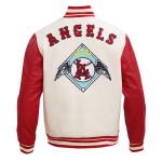 CHAMARRA ANGELES ANGELS RETRO CLASSIC RIB WOOL VARSITY JACKET EGGSHELL RED en STOCK