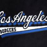 CHAMARRA LOS ANGELES DODGERS SCRIPT TAIL MENS RIB WOOL VARSITY BLACK DODGER BLUE en STOCK