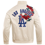 CHAMARRA ANGELES DODGERS ROSES SATIN JACKET EGGSHELL MULTI en STOCK