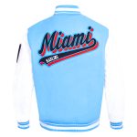 CHAMARRA MIAMI MARLINS SCRIPT TAIL MENS RIB WOOL VARSITY UNIVERSITY BLUE WHITE en STOCK