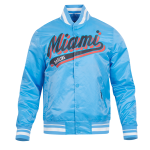 CHAMARRA MIAMI MARLINS SCRIPT TAIL MENS SATIN JACKET UNIVERSITY BLUE en STOCK