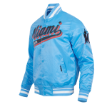 CHAMARRA MIAMI MARLINS SCRIPT TAIL MENS SATIN JACKET UNIVERSITY BLUE en STOCK